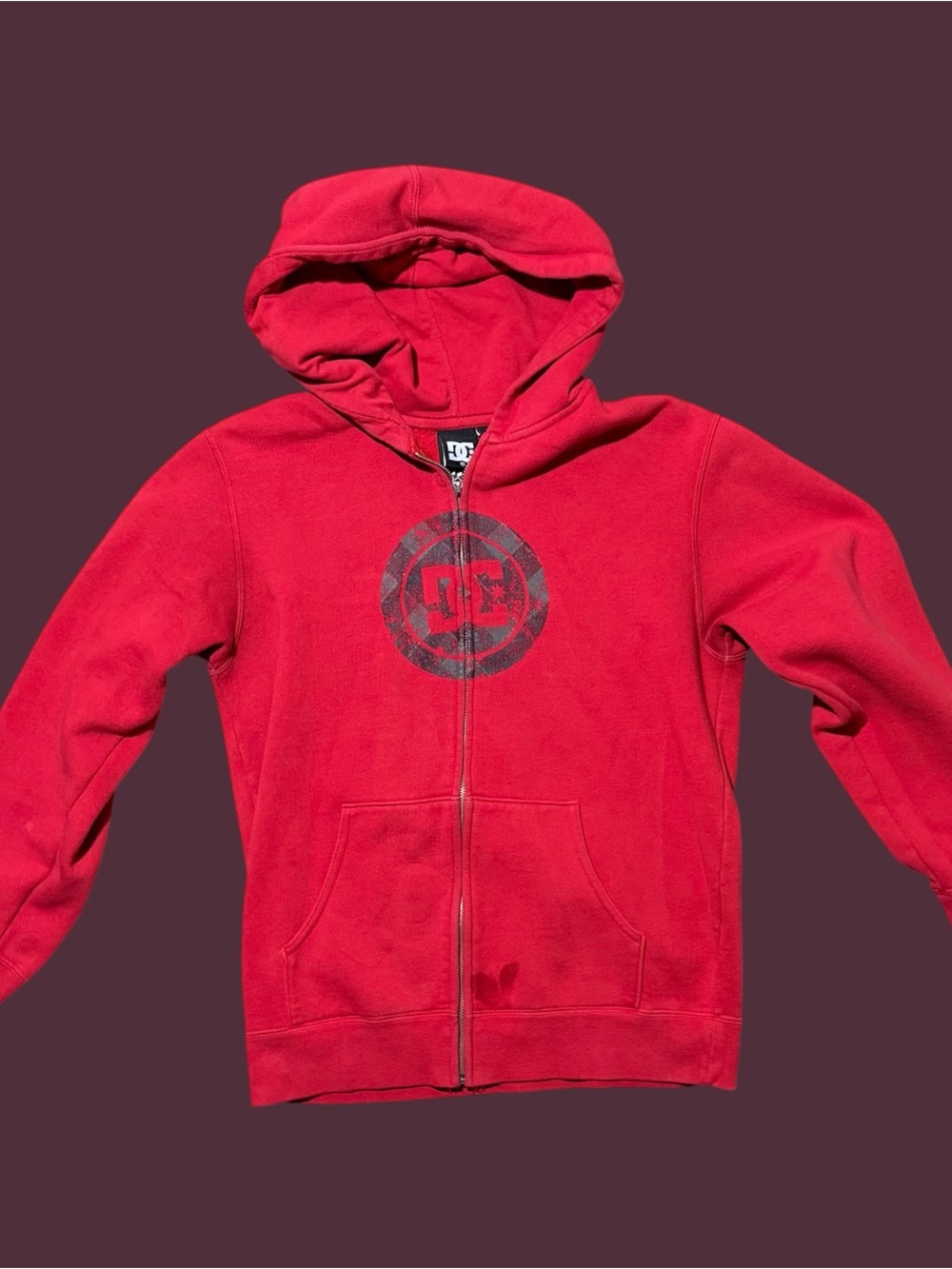 DC Red Full-Zip Kids Hoodie with Front Logo